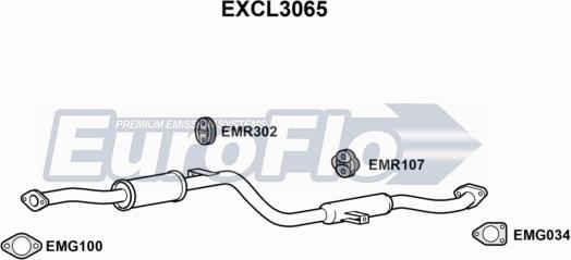 EuroFlo EXCL3065 - Середній глушник вихлопних газів avtolavka.club