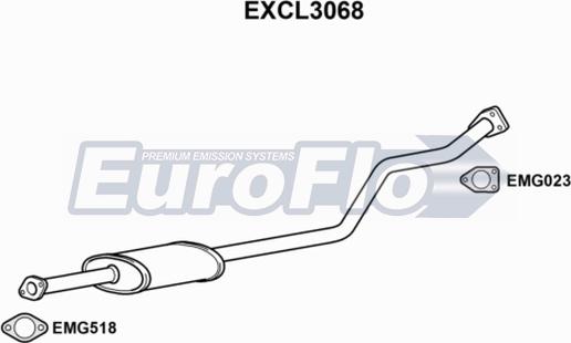 EuroFlo EXCL3068 - Середній глушник вихлопних газів avtolavka.club