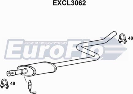 EuroFlo EXCL3062 - Середній глушник вихлопних газів avtolavka.club