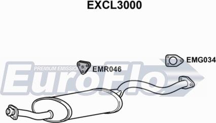 EuroFlo EXCL3000 - Середній глушник вихлопних газів avtolavka.club
