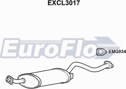 EuroFlo EXCL3017 - Середній глушник вихлопних газів avtolavka.club