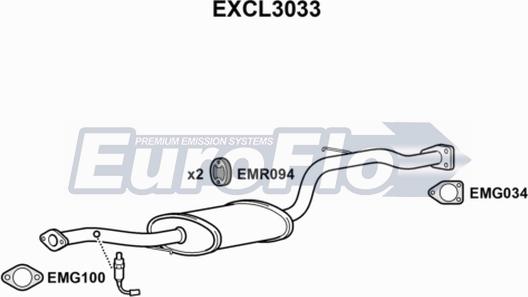 EuroFlo EXCL3033 - Середній глушник вихлопних газів avtolavka.club