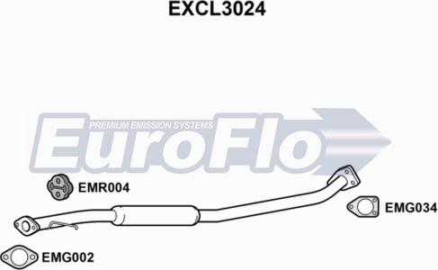EuroFlo EXCL3024 - Середній глушник вихлопних газів avtolavka.club