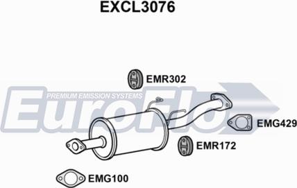 EuroFlo EXCL3076 - Середній глушник вихлопних газів avtolavka.club