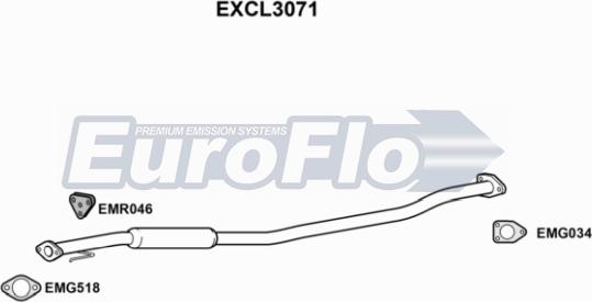 EuroFlo EXCL3071 - Середній глушник вихлопних газів avtolavka.club