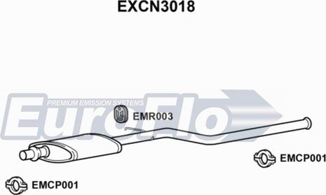 EuroFlo EXCN3018 - Середній глушник вихлопних газів avtolavka.club