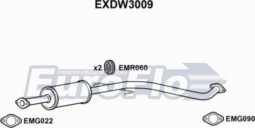 EuroFlo EXDW3009 - Середній глушник вихлопних газів avtolavka.club