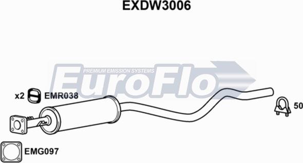 EuroFlo EXDW3006 - Середній глушник вихлопних газів avtolavka.club