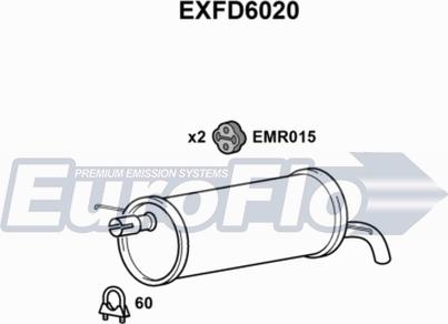 EuroFlo EXFD6020 - Глушник вихлопних газів кінцевий avtolavka.club