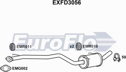 EuroFlo EXFD3056 - Середній глушник вихлопних газів avtolavka.club