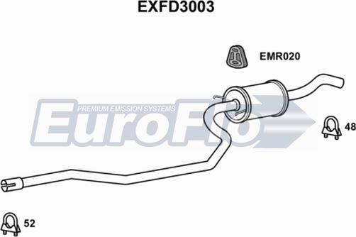 EuroFlo EXFD3003 - Середній глушник вихлопних газів avtolavka.club