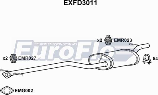 EuroFlo EXFD3011 - Середній глушник вихлопних газів avtolavka.club