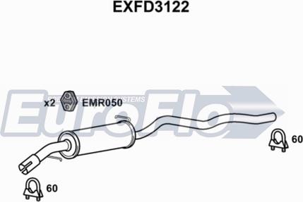 EuroFlo EXFD3122 - Середній глушник вихлопних газів avtolavka.club