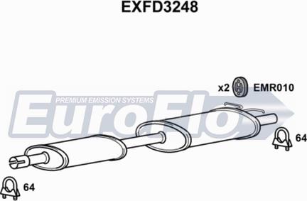 EuroFlo EXFD3248 - Середній глушник вихлопних газів avtolavka.club