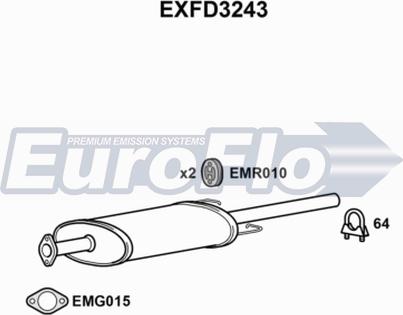 EuroFlo EXFD3243 - Середній глушник вихлопних газів avtolavka.club