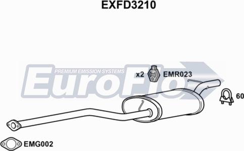EuroFlo EXFD3210 - Середній глушник вихлопних газів avtolavka.club