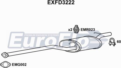 EuroFlo EXFD3222 - Середній глушник вихлопних газів avtolavka.club
