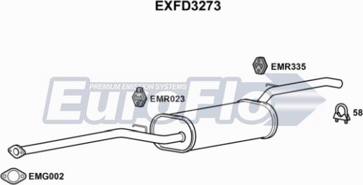 EuroFlo EXFD3273 - Середній глушник вихлопних газів avtolavka.club