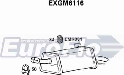 EuroFlo EXGM6116 - Глушник вихлопних газів кінцевий avtolavka.club