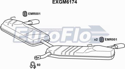 EuroFlo EXGM6174 - Глушник вихлопних газів кінцевий avtolavka.club