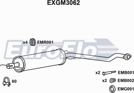 EuroFlo EXGM3062 - Середній глушник вихлопних газів avtolavka.club