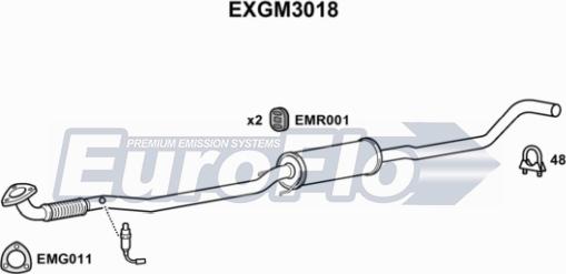 EuroFlo EXGM3018 - Середній глушник вихлопних газів avtolavka.club