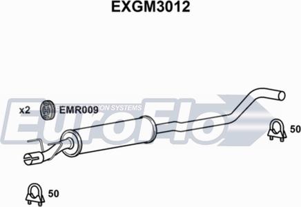 EuroFlo EXGM3012 - Середній глушник вихлопних газів avtolavka.club