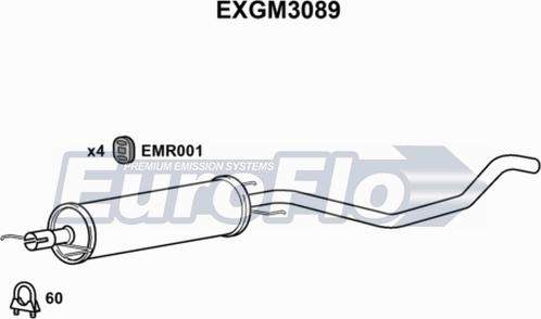 EuroFlo EXGM3089 - Середній глушник вихлопних газів avtolavka.club