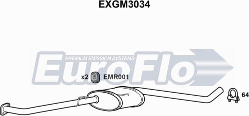 EuroFlo EXGM3034 - Середній глушник вихлопних газів avtolavka.club