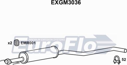 EuroFlo EXGM3036 - Середній глушник вихлопних газів avtolavka.club