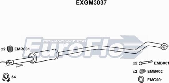 EuroFlo EXGM3037 - Середній глушник вихлопних газів avtolavka.club