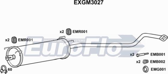 EuroFlo EXGM3027 - Середній глушник вихлопних газів avtolavka.club