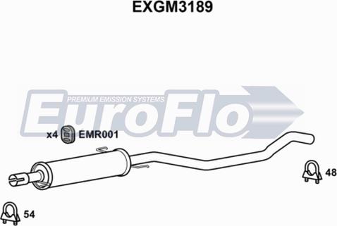 EuroFlo EXGM3189 - Середній глушник вихлопних газів avtolavka.club