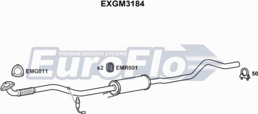 EuroFlo EXGM3184 - Середній глушник вихлопних газів avtolavka.club