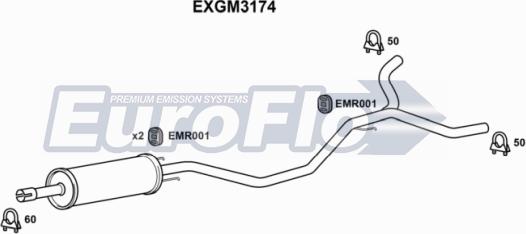 EuroFlo EXGM3174 - Середній глушник вихлопних газів avtolavka.club