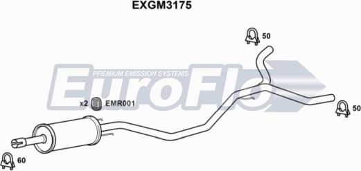 EuroFlo EXGM3175 - Середній глушник вихлопних газів avtolavka.club