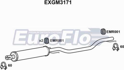 EuroFlo EXGM3171 - Середній глушник вихлопних газів avtolavka.club
