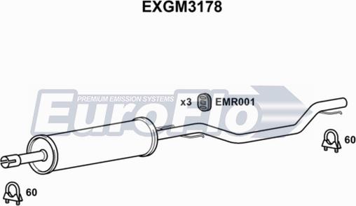 EuroFlo EXGM3178 - Середній глушник вихлопних газів avtolavka.club