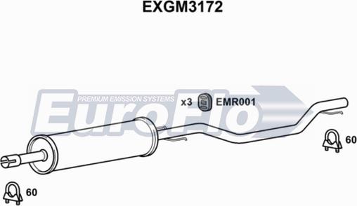 EuroFlo EXGM3172 - Середній глушник вихлопних газів avtolavka.club