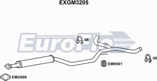 EuroFlo EXGM3205 - Середній глушник вихлопних газів avtolavka.club