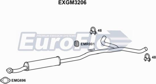 EuroFlo EXGM3206 - Середній глушник вихлопних газів avtolavka.club