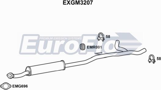 EuroFlo EXGM3207 - Середній глушник вихлопних газів avtolavka.club