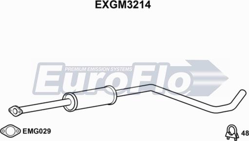 EuroFlo EXGM3214 - Середній глушник вихлопних газів avtolavka.club