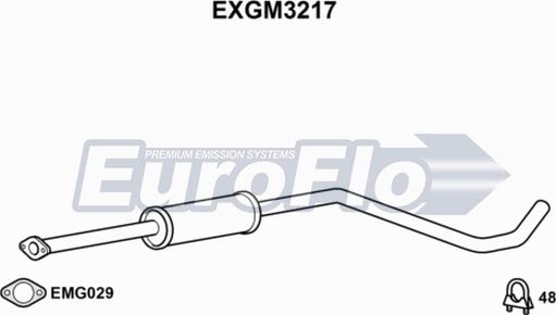 EuroFlo EXGM3217 - Середній глушник вихлопних газів avtolavka.club