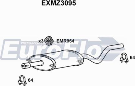 EuroFlo EXMZ3095 - Середній глушник вихлопних газів avtolavka.club