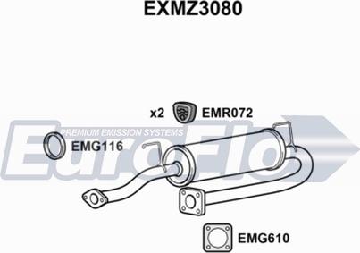 EuroFlo EXMZ3080 - Середній глушник вихлопних газів avtolavka.club