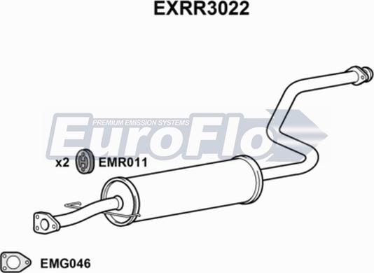 EuroFlo EXRR3022 - Середній глушник вихлопних газів avtolavka.club