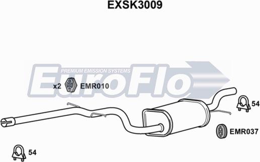 EuroFlo EXSK3009 - Середній глушник вихлопних газів avtolavka.club