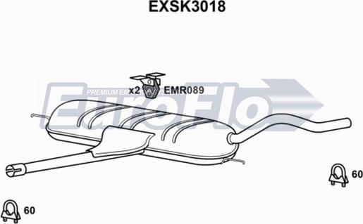 EuroFlo EXSK3018 - Середній глушник вихлопних газів avtolavka.club