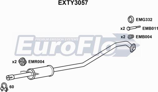 EuroFlo EXTY3057 - Середній глушник вихлопних газів avtolavka.club